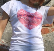 T-shirt TANIEC - Koszulka damska S z nadrukiem tanecznym Serce Róż
