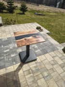 Stolik Kawowy Loft – Drewno i Czarna Żywieca Epoksydowa (Black River)