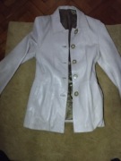 Kurtka skórzana beżowa