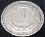 Polska moneta 1 zł Rok 1990. Pierwszy rok bicia. Coraz rzadsza.