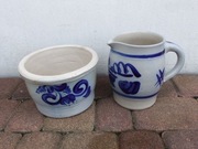 Ceramiczny stary komplet garnek + dzbanek 