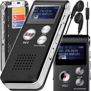 Mini dyktafon rejestrator dźwięku z detekcją głosu 8GB do 15h pracy