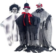 3 szt. dekoracja wystrój na Halloween czaszka, szkielet, duch, żniwiarz