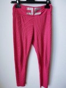 Leginsy dziewczęce różowe prążkowane rozmiar 12 hit Y2K elastyczne