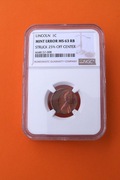 USA 1 cent Lincoln ERROR  NGC MS63 RB