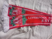 LIVERPOOL  SZALIK DZIANY DLA KIBICA BIAŁE FRĘDZLE