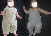 2 zestawy Ogrodniczki i Body rozm.68