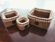Zestaw 3 koszyków, koszyki, kosze, kosz ze sznurka HANDMADE