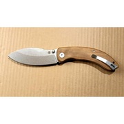 Nóż / Petrified Fish Zonda / Linear Lock  / 14C28N / Wood