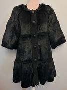 Manoush narzutka kurtka ponczo prawdziwe futro z królika 