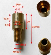 TULEJKA MOSIĘŻNA Z GWINTEM M10x1 