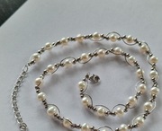 Perły prawdziwe w srebrze rodowanym pr925 -cudny naszyjnik 