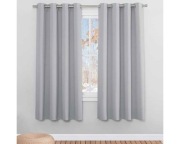 Zasłony Zaciemniające Termiczne 2 x 140x175 cm Przelotki Szare