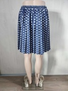 Spódnica damska Ocean Club, granatowa w białe kropki,styl retro, XXL/44/16