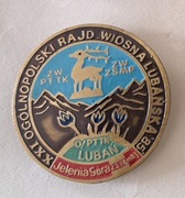 XXI OGÓLNOPOLSKI RAJD WIOSNA LUBAŃSKA '85 - odznaka  PTTK