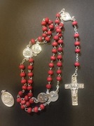 Różaniec z Watykanu 50 cm pachnący z drzewa różanego komunia święta +gratis