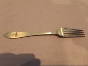 Niemiecki mosiężny widelec z kantyny