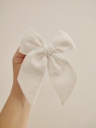 Kokarda kokardka lniana spinka komunia ecru biała 