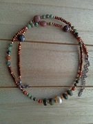 Naszyjnik złoto piasku i zieleń nefrytu 