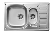 Zlewozmywak stalowy 1.5-komorowy z ociekaczem - dekor - ZEO_3513