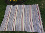 Obrus ścienny kapa żakardowa kilim gobelin pasiak 170x140cm antyk