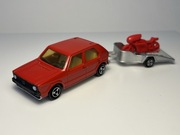 MAJORETTE, VW GOLF MK1, PRZYCZEPA, Made in France, UNIKATOWY ZESTAW