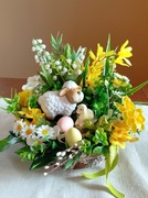 Stroik wielkanocny na stół tradycyjny wiosenna ozdoba prezent 32 cm