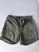 Materiałowe spodenki z wyższym stanem