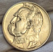 Moneta 10  zł  Józef Piłsudski  z 1935 r - cudny Dziadek w pięknej patynie 