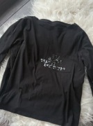 Czarna bluzka longsleeve black S/M bez metki black napisy