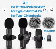 Dwa mikrofony bezprzewodowe   USB C i Apple 