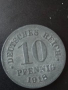 Niemcy 10 fenigów 1918 rok ( Zn)