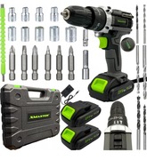 UDAROWA WIERTARKO WKRĘTARKA AKUMULATOROWA BITY NASADKI WALIZKA ZESTAW 2xAKU
