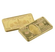 Sztabka złota - imitacja, rekwizyt USA Dolar