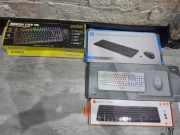 4 zestawy Klawiatura + Mysz Gamingowe Hp logitech