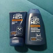 Avon zestaw Care Men Essential 3w1 szampon odżywka żel + żel do golenia