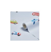 Tapeta Kids Traffic Mini samoloty niebieska