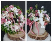 Śliczny komplet wielkanocny wianek i stroik 