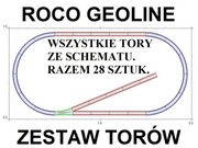 GLEDZIU KOLEJKA MAKIETA ROCO TORY GEOLINE WL G200 R3 ZESTAW 28SZT STAN BDB-