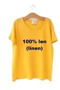 Lniany T-shirt 100% len bluzka lniana vintage 