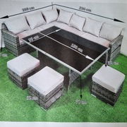 Stół technorattan jasnoszary