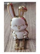 Uchwyt Stojak na telefon Galwanizowany Biało srebrny Królik 