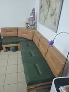 Meble drewniane skrzynie siedziska komplet