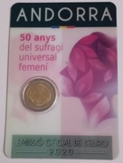 Andora 2020r    2 €  - Rocznica nadania praw wyborczych kobietom