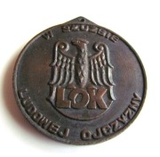 Medal plakieta LOK w służbie Ludowej Ojczyzny brąz