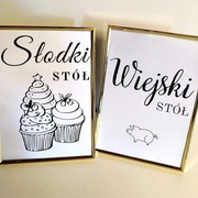 Ramka weselne opisowa informacyjna słodki stół, wiejski stół. 40 wzorów 