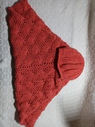 Piękne ręcznie robione poncho z berecikiem. Unikat