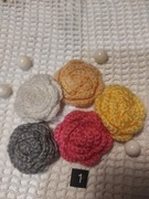 Kwiatki RÓŻA ,zestaw 5szt włóczka PROMOCJA