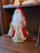 Ozdoba świąteczna Święty Mikołaj z workiem prezentów i dzwonkiem PRL