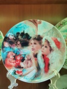 Bradex porcelana De Limoges zima dzieci święta cudny talerz 